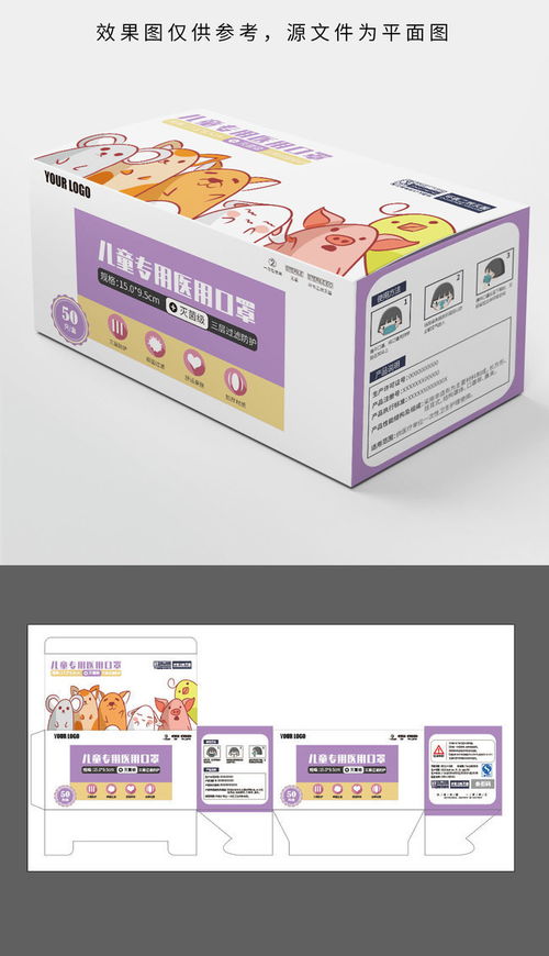 卡通医用口罩包装设计与印刷装潢艺术